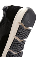 Erkek Siyah Deri Süet Detaylı Sneaker | Derimod Erkek Siyah Deri Süet Detaylı Sneaker | Derimod