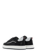 Erkek Siyah Bağcıklı Deri Sneaker | Derimod Erkek Siyah Bağcıklı Deri Sneaker | Derimod
