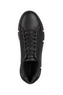 Geox Men's Black Adacter Leather Sneaker | Derimod Geox Men's Black Adacter Leather Sneaker | Derimod