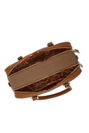 Woman Tan Long Strap Printed Shoulder Bag | Derimod Woman Tan Long Strap Printed Shoulder Bag | Derimod