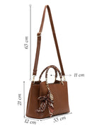 Woman Brown Long-Strap Accessory Shoulder Bag | Derimod Woman Brown Long-Strap Accessory Shoulder Bag | Derimod