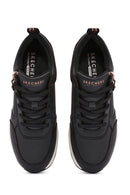 Skechers Women's Black Billion Lace-Up Zipper Detail Leather Sneaker | Derimod Skechers Women's Black Billion Lace-Up Zipper Detail Leather Sneaker | Derimod