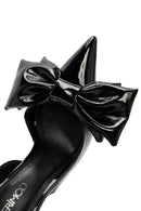 Women's Black Open Back Thin Heel Patent Leather Shoes | Derimod Women's Black Open Back Thin Heel Patent Leather Shoes | Derimod