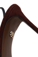Woman Burgundy Slingback Stiletto Suede Shoes | Derimod Woman Burgundy Slingback Stiletto Suede Shoes | Derimod
