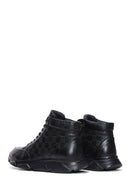 Men's Black Leather Ankle Sneaker Boots | Derimod Men's Black Leather Ankle Sneaker Boots | Derimod
