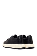 Male Black Lace-Up Thick-Soled Leather Sneaker | Derimod Male Black Lace-Up Thick-Soled Leather Sneaker | Derimod