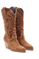 Women's Suede Leather Cowboy Boots | Derimod Women's Suede Leather Cowboy Boots | Derimod