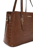 Woman Taba Long-Strap Crocodile-Embossed Shoulder Bag | Derimod Woman Taba Long-Strap Crocodile-Embossed Shoulder Bag | Derimod