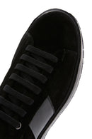 Erkek Siyah Süet Deri Kalın Tabanlı Sneaker | Derimod Erkek Siyah Süet Deri Kalın Tabanlı Sneaker | Derimod