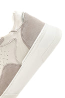 Kadın Bej Kalın Tabanlı Kürklü Deri Sneaker | Derimod Kadın Bej Kalın Tabanlı Kürklü Deri Sneaker | Derimod