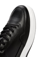 Erkek Siyah Bağcıklı Deri Sneaker | Derimod Erkek Siyah Bağcıklı Deri Sneaker | Derimod