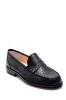 Women's Leather Snakeskin Patterned Loafer | Derimod Women's Leather Snakeskin Patterned Loafer | Derimod