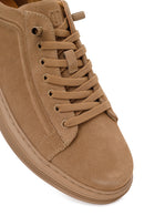 Male Beige Lace-Up Thick-Soled Suede Leather Sneaker | Derimod Male Beige Lace-Up Thick-Soled Suede Leather Sneaker | Derimod