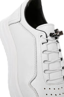 Erkek Beyaz Bağcıklı Deri Sneaker | Derimod Erkek Beyaz Bağcıklı Deri Sneaker | Derimod