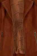Lara Woman Tan Short Suede Jacket | Derimod Lara Woman Tan Short Suede Jacket | Derimod