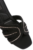 Women's Black Stone Slippers | Derimod Women's Black Stone Slippers | Derimod