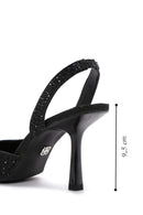 Women's Black Stone Open-Back Heeled Shoes | Derimod Women's Black Stone Open-Back Heeled Shoes | Derimod
