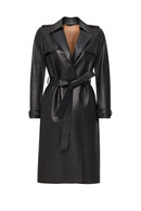 Los Angeles Women's Black Jacket Collar Leather Coat | Derimod Los Angeles Women's Black Jacket Collar Leather Coat | Derimod