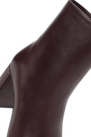 Kadın Bordo Fermuarlı Kalın Yüksek Topuklu Deri Bot | Derimod Kadın Bordo Fermuarlı Kalın Yüksek Topuklu Deri Bot | Derimod