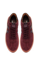 Kadın Bordo Bağcıklı Süet Deri Sneaker | Derimod Kadın Bordo Bağcıklı Süet Deri Sneaker | Derimod