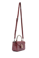 Women's Claret Red Long Strap Mini Classic Patent Leather Crossbody Bag | Derimod Women's Claret Red Long Strap Mini Classic Patent Leather Crossbody Bag | Derimod