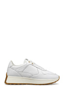 Geox Women's White D Amabel A - Nappa Laced Leather Sneaker | Derimod Geox Women's White D Amabel A - Nappa Laced Leather Sneaker | Derimod