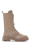 Women's Mink Casual Boots Leather Boots | Derimod Women's Mink Casual Boots Leather Boots | Derimod
