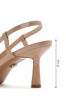 Women's Beige Open Back Thin Heeled Shoes | Derimod Women's Beige Open Back Thin Heeled Shoes | Derimod