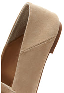 Women's Beige Suede Leather Masculine Loafer | Derimod Women's Beige Suede Leather Masculine Loafer | Derimod
