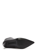 Kadın Siyah Fermuarlı İnce Topuklu Deri Bot | Derimod Kadın Siyah Fermuarlı İnce Topuklu Deri Bot | Derimod