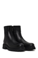 Woman Black Zip Closure Thick-Soled Leather Casual Boots | Derimod Woman Black Zip Closure Thick-Soled Leather Casual Boots | Derimod