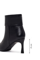 Woman Black Thin High-Heeled Leather Boots | Derimod Woman Black Thin High-Heeled Leather Boots | Derimod