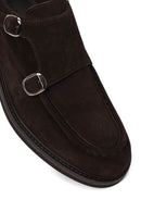Male Brown Double-Buckle Suede Casual Shoes | Derimod Male Brown Double-Buckle Suede Casual Shoes | Derimod