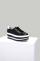 Yüksek Tabanlı Kadın Deri Sneaker | Derimod Yüksek Tabanlı Kadın Deri Sneaker | Derimod