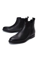 Men's Black Leather Chelsea Flat Boots | Derimod Men's Black Leather Chelsea Flat Boots | Derimod