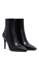 Woman Black Zip Closure High Thin-Heeled Leather Boots | Derimod Woman Black Zip Closure High Thin-Heeled Leather Boots | Derimod