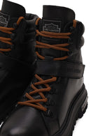 Harley Davidson Woman Black Angelhard Lace-Up Leather Combat Boots | Derimod Harley Davidson Woman Black Angelhard Lace-Up Leather Combat Boots | Derimod