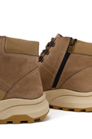 Male Mink Zip Closure Thick-Soled Nubuck Leather Boots | Derimod Male Mink Zip Closure Thick-Soled Nubuck Leather Boots | Derimod