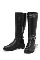 Kadın Siyah Fermuarlı Toka Detaylı Çizme | Derimod Kadın Siyah Fermuarlı Toka Detaylı Çizme | Derimod