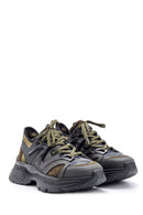 Men's Suede Detailed Leather Sneaker | Derimod Men's Suede Detailed Leather Sneaker | Derimod