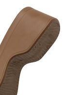 Woman Tan Thick-Soled Suede Slipper | Derimod Woman Tan Thick-Soled Suede Slipper | Derimod