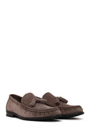 Erkek Gri Püsküllü Süet Deri Casual Loafer | Derimod Erkek Gri Püsküllü Süet Deri Casual Loafer | Derimod