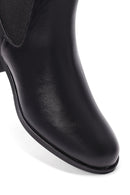 Woman Black Thick-Heeled Chelsea Boots | Derimod Woman Black Thick-Heeled Chelsea Boots | Derimod