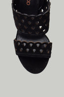 Suede Women's Heeled Leather Sandals | Derimod Suede Women's Heeled Leather Sandals | Derimod