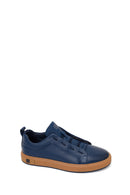 Male Navy Lace-up Leather Sneaker | Derimod Male Navy Lace-up Leather Sneaker | Derimod