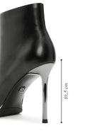 Women's Black Zippered Thin Heeled Leather Boots | Derimod Women's Black Zippered Thin Heeled Leather Boots | Derimod