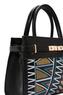 Women's Black Printed Long Shoulder Bag | Derimod Women's Black Printed Long Shoulder Bag | Derimod