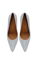 Woman Light Blue Thick-Heeled Leather Stiletto | Derimod Woman Light Blue Thick-Heeled Leather Stiletto | Derimod