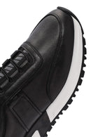 Erkek Siyah Bağcıklı Deri Sneaker | Derimod Erkek Siyah Bağcıklı Deri Sneaker | Derimod