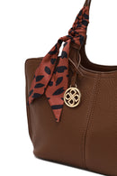 Woman Brown Long-Strap Accessory Shoulder Bag | Derimod Woman Brown Long-Strap Accessory Shoulder Bag | Derimod